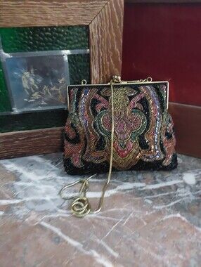 La Regale 1980s Beaded Evening Bag, Vintage Kiss-lock Crossbody